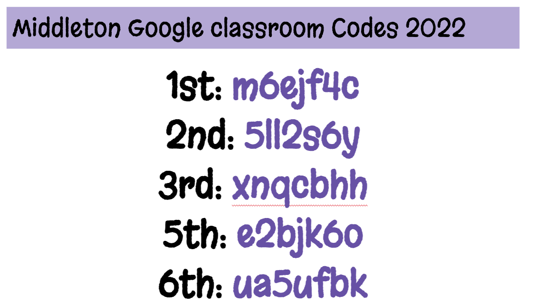 Google Classroom Codes